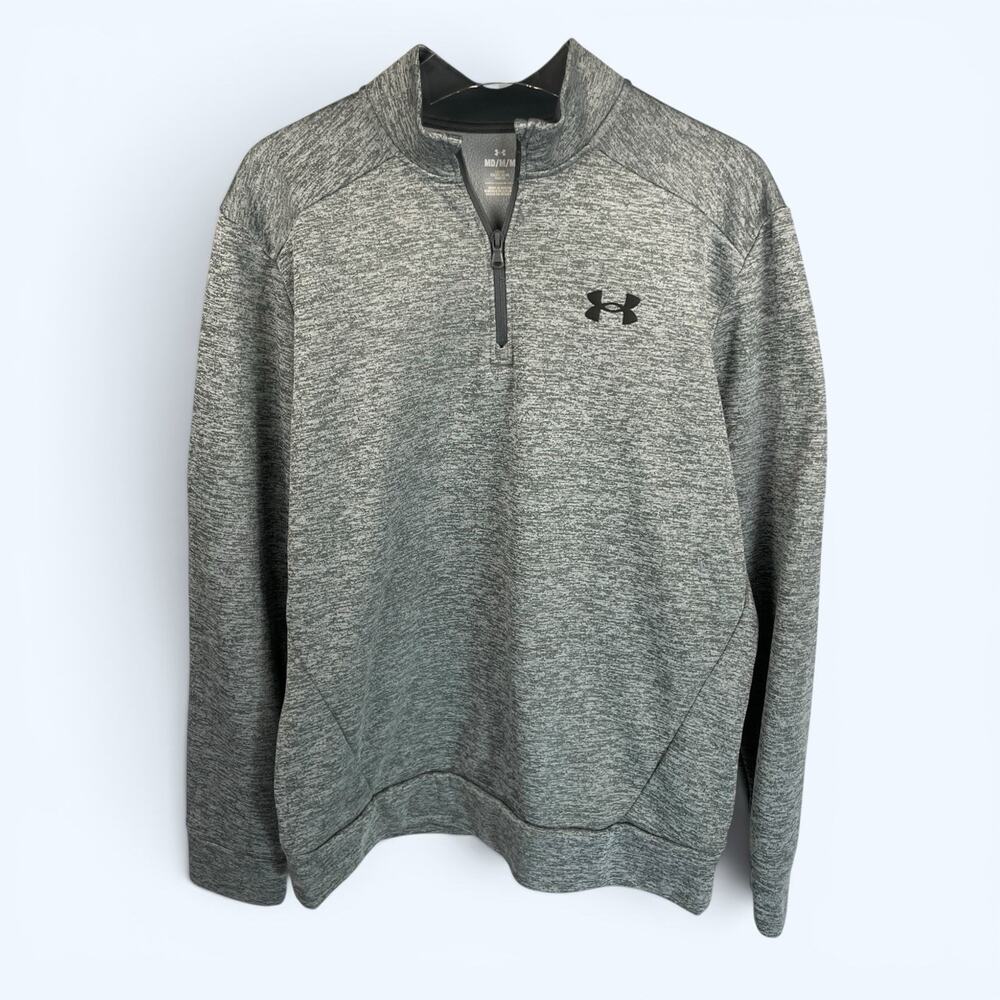 Under armour Men's Armour Fleece 1/4 Zip Loose Pullover Gray Size Medium